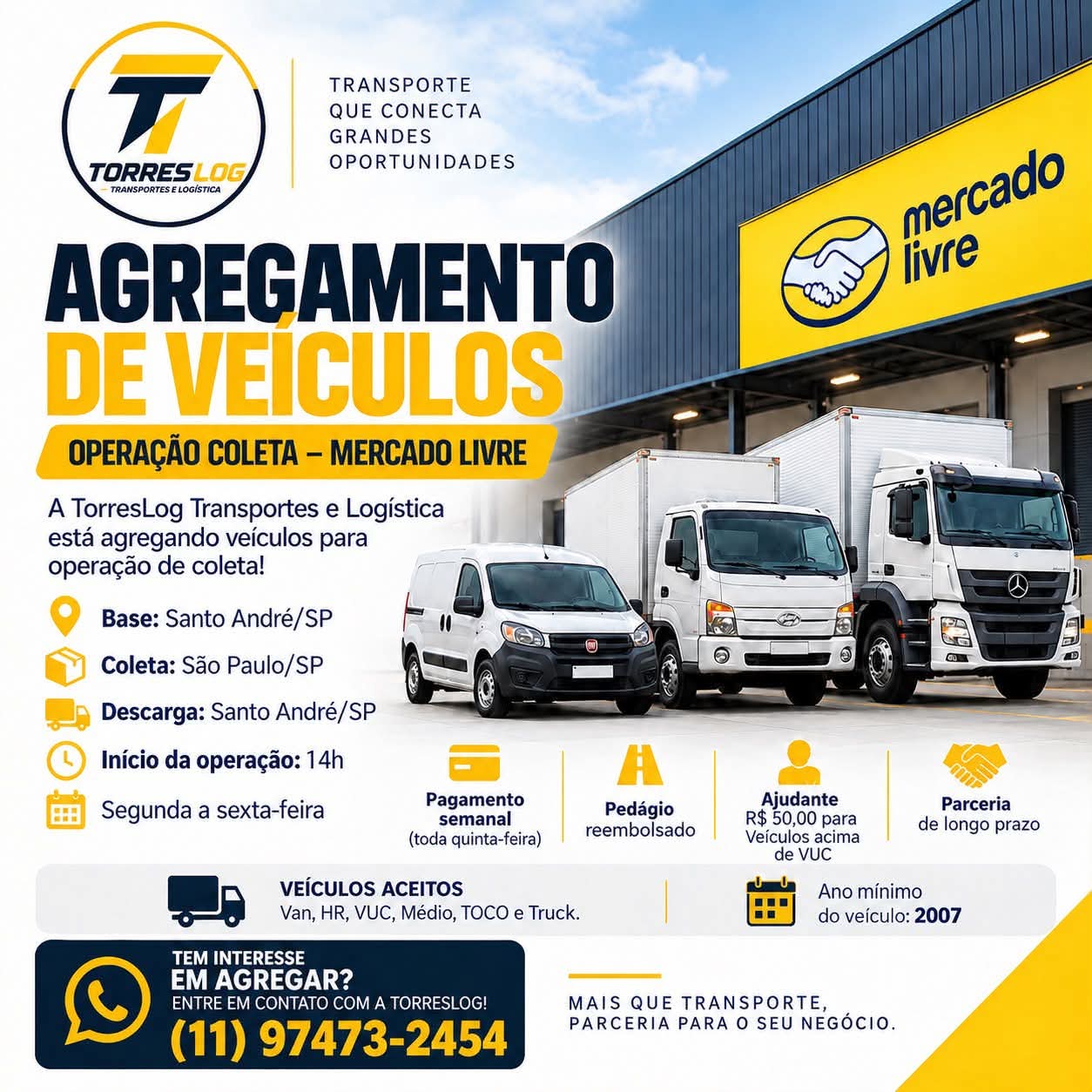 Vaga de agregamento em São Paulo